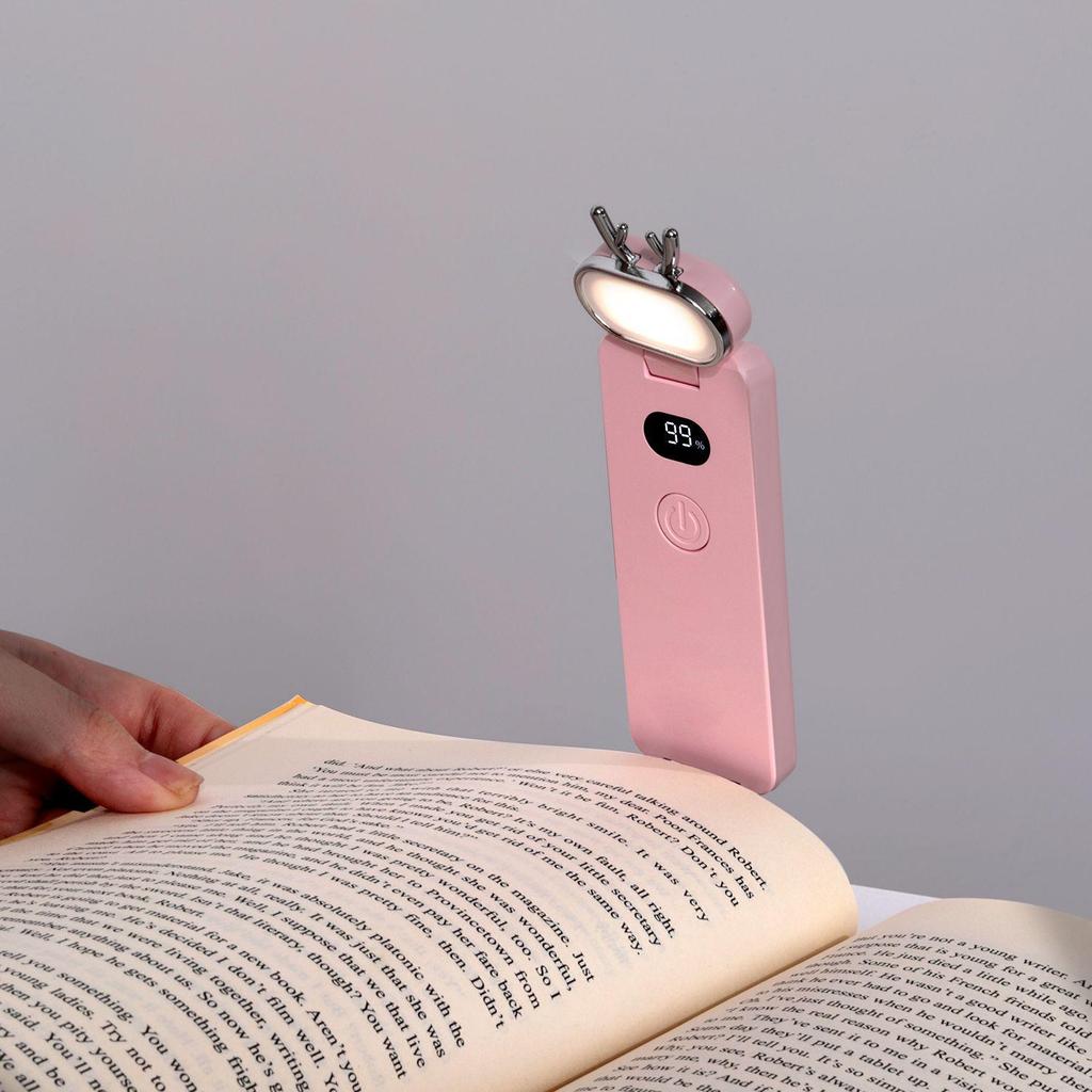 Compact USB Rechargeable Book Light - Portable, Eye-Friendly, Folding Clip Lamp for Reading