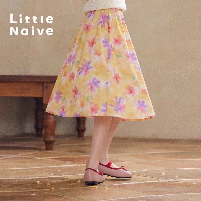 Little Naive Girls  Printed A-line Cotton Skirt 140