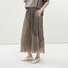 LESS 2025 Summer Pleated A-Line Midi Skirt
