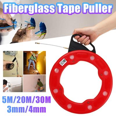 Wire 4mm 30 Meters Nylon Tape Flexible Nylon Conduit Pulling Cable Fiberglass Fish Cable 20M/30M Glass Fiber Nylon Fish Tape Puller