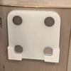 No-Drill Bathroom & Gym Organizer - 2pcs Wall Mounted Scale Holder for Digital Scales, Space-Saving Plastic Storage Rack, Glossy Finish, Shelves