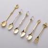 Mini Royal Style Cutlery Set 6pcs Spoons Fork Vintage Carved Dessert Spoons Kitchen Tableware Dinnerware Set