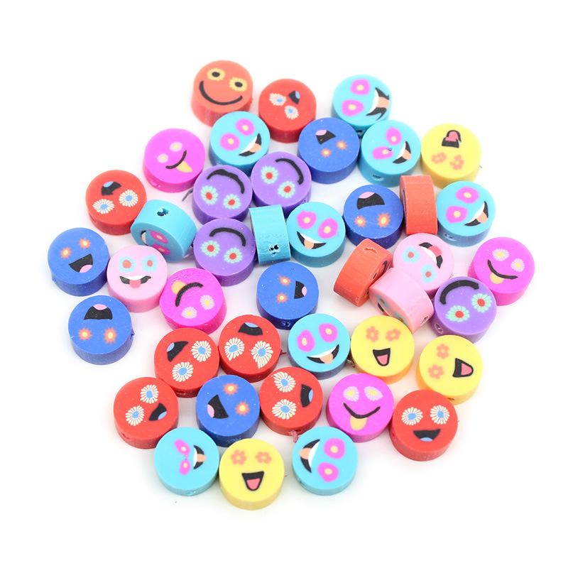 Soft Pottery Pieces Beaded Diy Mobile Phone Chain Accessories Loose Beads Smiley Face Letters Animal Fruit Mixed Soft Pottery