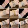 Inlaid Zircon Letter Buckle Bracelet - Luxurious, High-End Niche Design Bangle for Commuters
