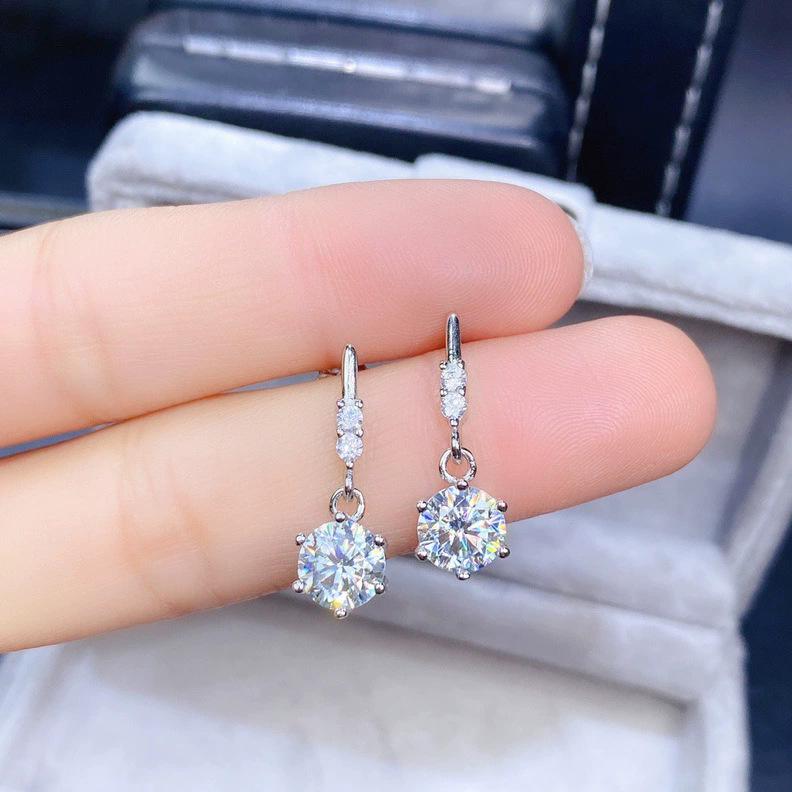 Eight Hearts & Arrows PT950 Simulated Moissanite Diamond Earrings for Women – New Hot-Selling Jewelry