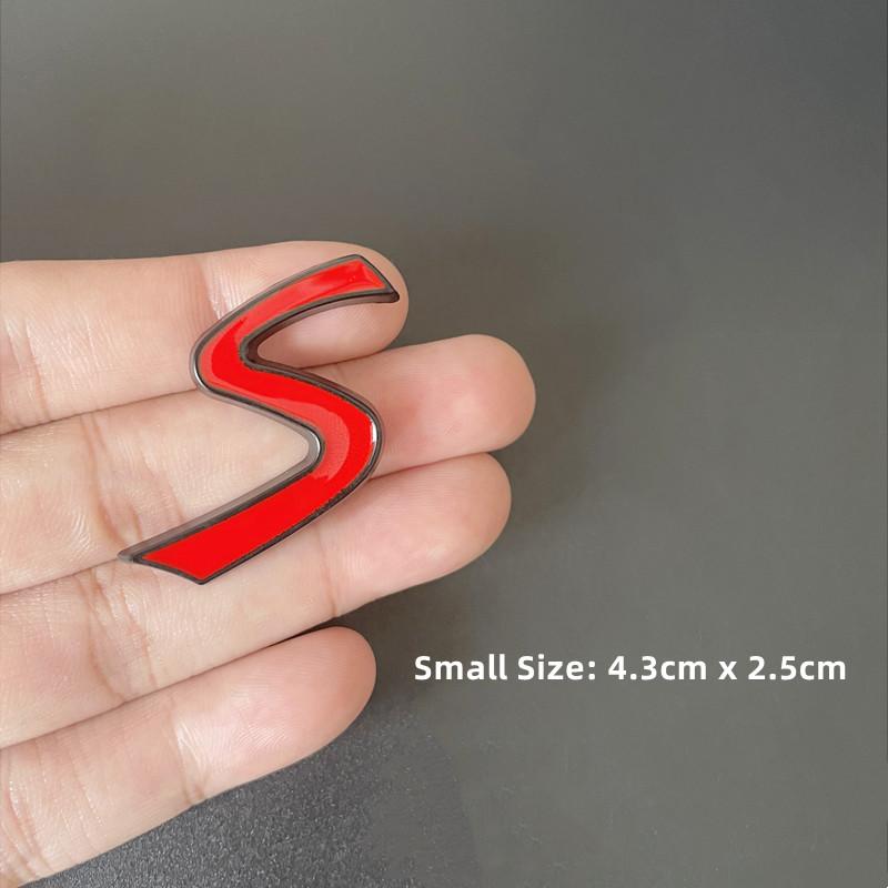 Logo 3D in Metallo Rosso Cooper S Lettere Emblema Baule Auto Badge Decalcomania TREC3 Per Mini Cooper S R56 R50 R53 F56 F55 R60 Adesivo Accessori