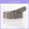 Minimalist Woman Leather Belt With Square Buckle Pu Material For Casual And Office Wear
