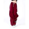 Pantaloni Cargo da Donna a Strisce Nere Y2K Moda Coreana Gamba Larga Pantaloni Larghi Streetwear Autunno Harajuku Hip Hop Oversize Larghi