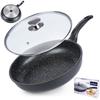 Granite frying pan with glass lid GRANDE 28 cm