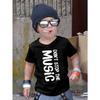 T-shirt da ragazzo a maniche corte con girocollo e stampa di pattern musicali inglesi - Taglia europea