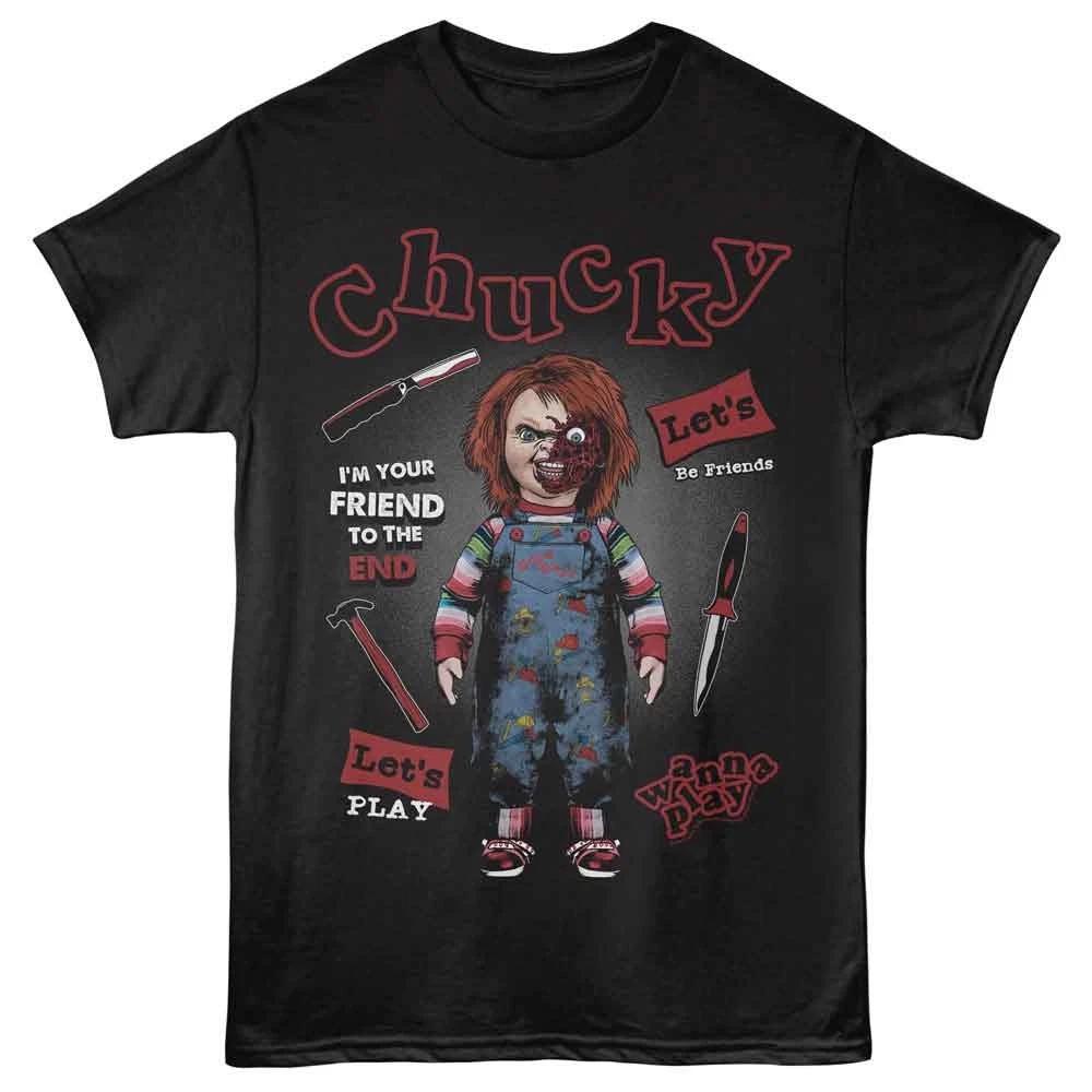 Chucky - Lets Be Friends - Licensed Unisex Short Sleeve Children s T-shirt - Black 100