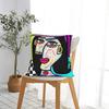 Funky Lady With Hat Art Face Picasso Square Pillowcases Polyester Seat Cushion Case Cool Home Decoration Pillowcase 45*45