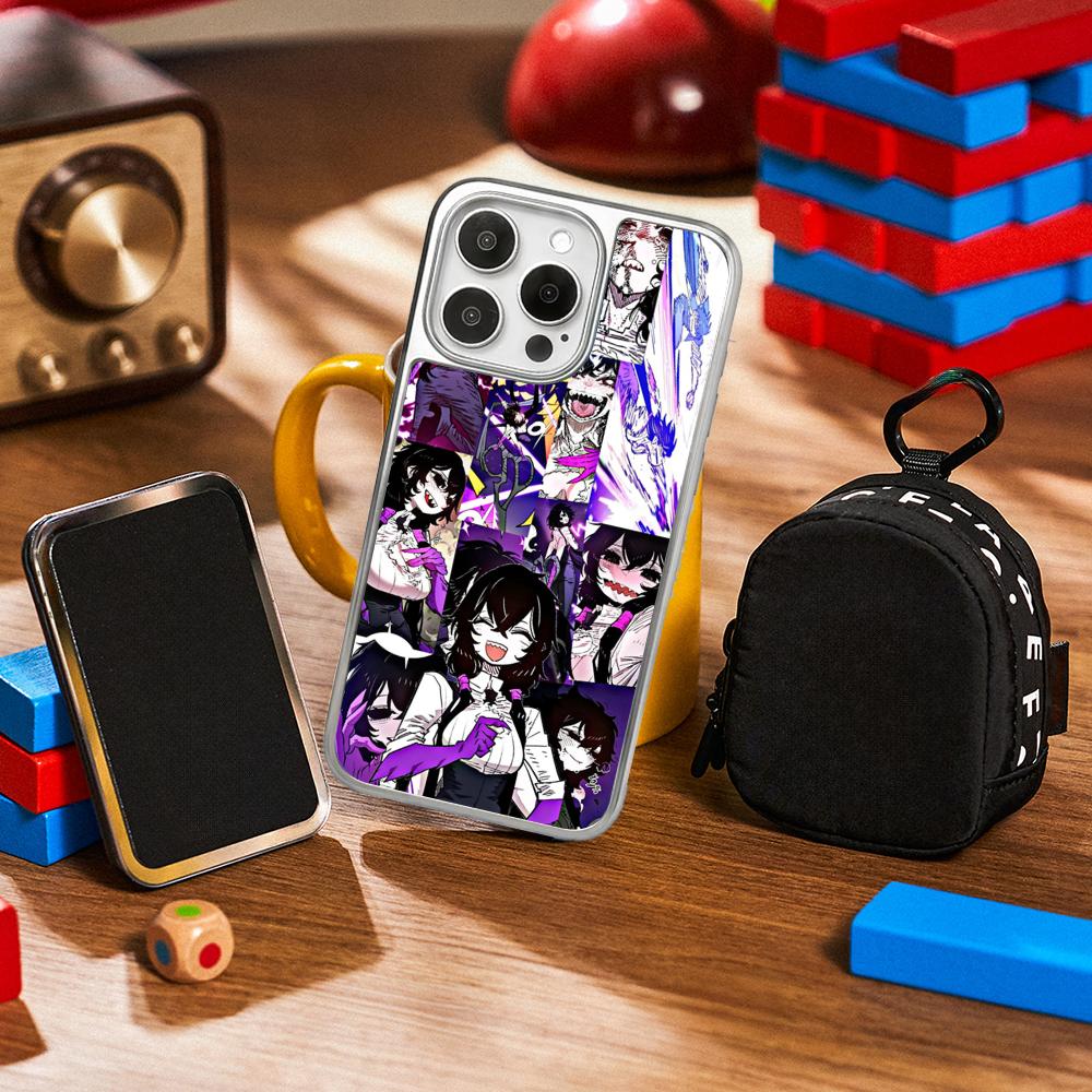Bibian Player Y2k Anime Girl Design Phone Case for iPhone 16 15 14 13 12 11 Pro Max Sheepskin Silver-edged Protective Case