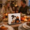 Wooden Napkin Dispenser Halloween Holder for Table, Ghost Pumpkin Black Cat Standing Stand Dispenser, Paper Towel Kitchen Dining Table Decorative