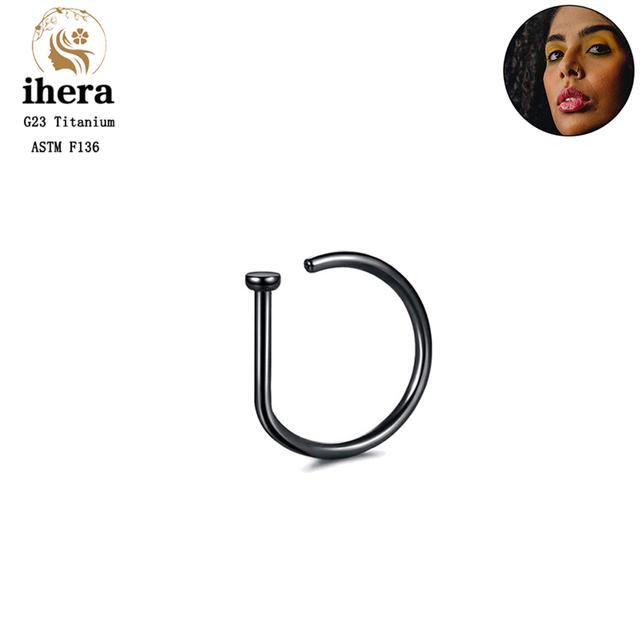 10PCS G23 Titanium D Shape Fake Nose Piercing ASTM F136 20G Nose Ring Hoop Septum Rings Sexy Women Body Jewelry Nariz Stud