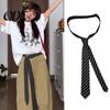 Belt Unisex Tie, Striped Print Necktie, Retro Style Adjustable Length Versatile Casual Accessory Dress Fashionable for Wear Everyday