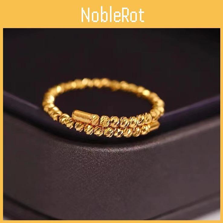 Vietnamese 2023 Elegant Sand Gold Memory Ring For Women With Stunning Beads Sparkling