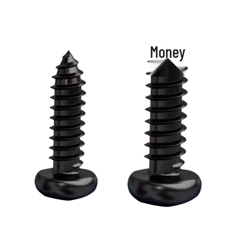 Black Zinc Plated 304 Stainless Steel Phillips Round Head Self-Tapping Screws