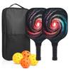 Carbon Fiber Pickleball Paddle Set With PP Honeycomb Core UV Printed Racket Beginners To Advanced Players