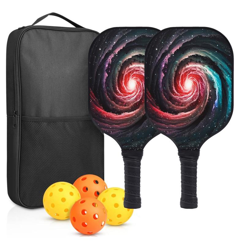 Carbon Fiber Pickleball Paddle Set With PP Honeycomb Core UV Printed Racket Beginners To Advanced Players