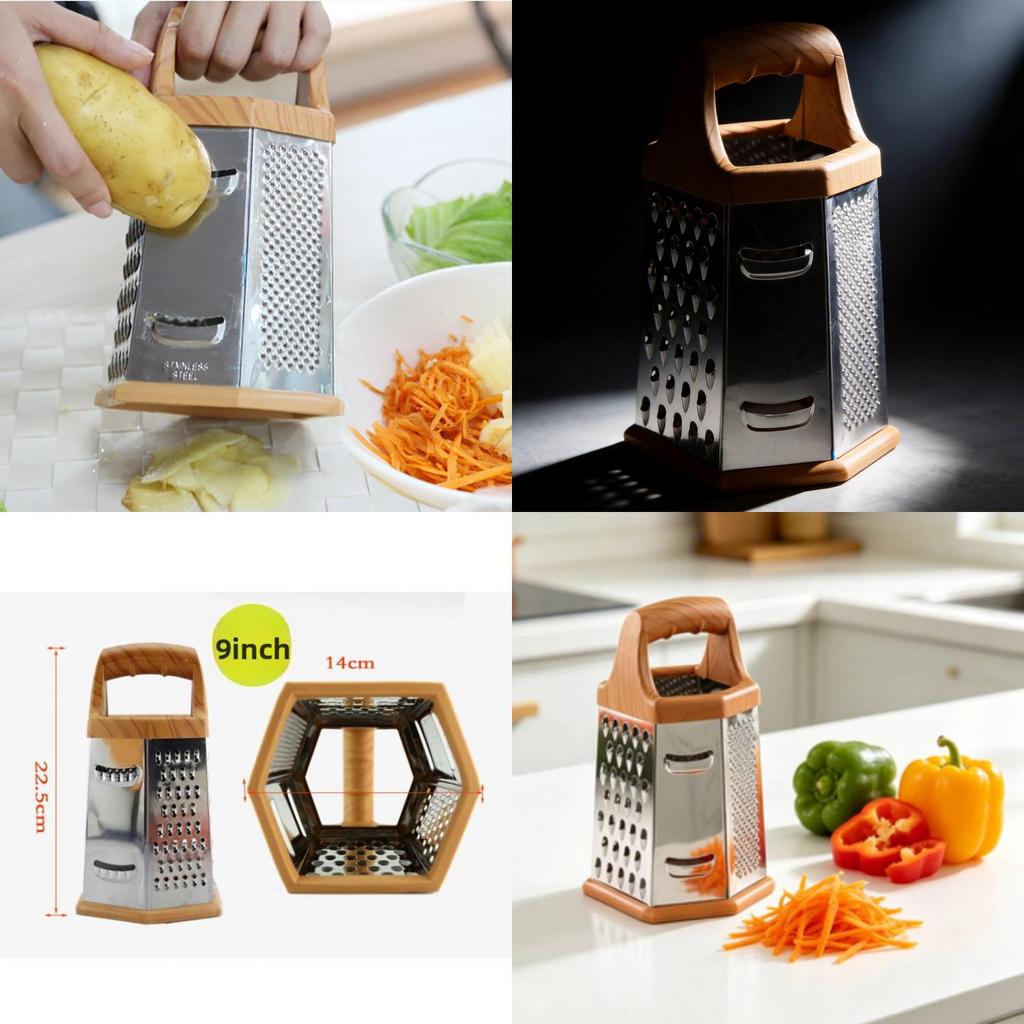 Modern Minimalist Multifunction Vegetable Grater With Six Sides For Kitchen Prep