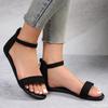 One button soft soled comfortable women flat shoes new 2026 summer fashion with zipper women's sandals daily casual slippers