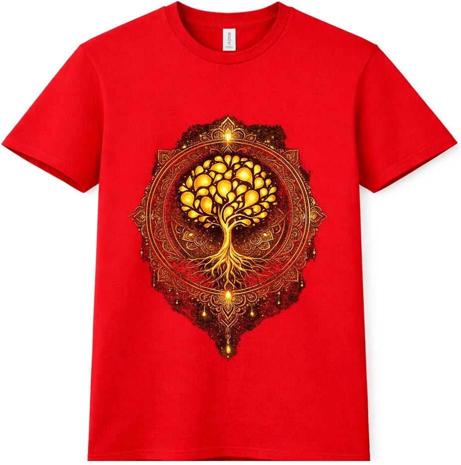 Tree Of Life T Shirt Golden Unisexdala Sacred Geometry Yoga Meditation Graphic Tee S