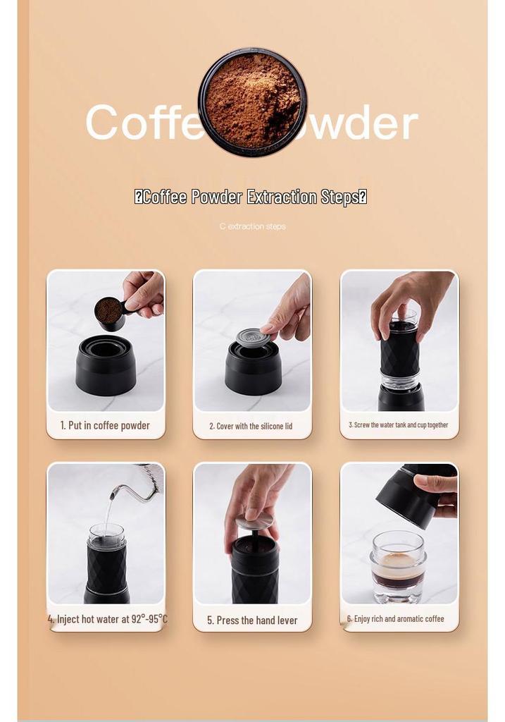 Portable 3-in-1 Hand-Press Coffee & Espresso Maker for Travel