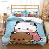 BuBu Bear Cartoon Anime Cute All Season Duvet Cover kawaii Bedding set Soft Quilt Cover and Pillowcases Single/Double/Queen/King