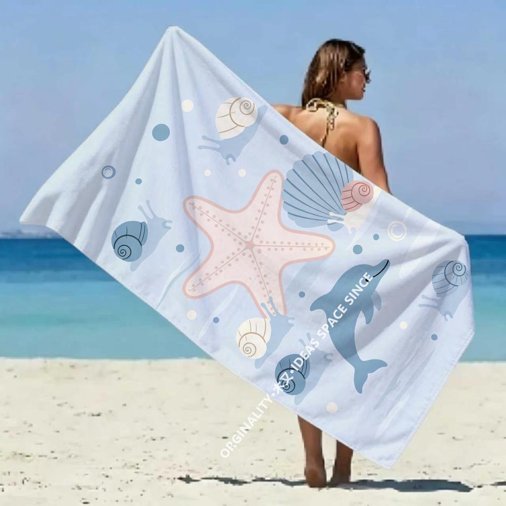 Nautical Ocean Themed Beach Towel Patterned Sunscreen And Windproof Suitable For Swimming Pool Camping Travel Blanket