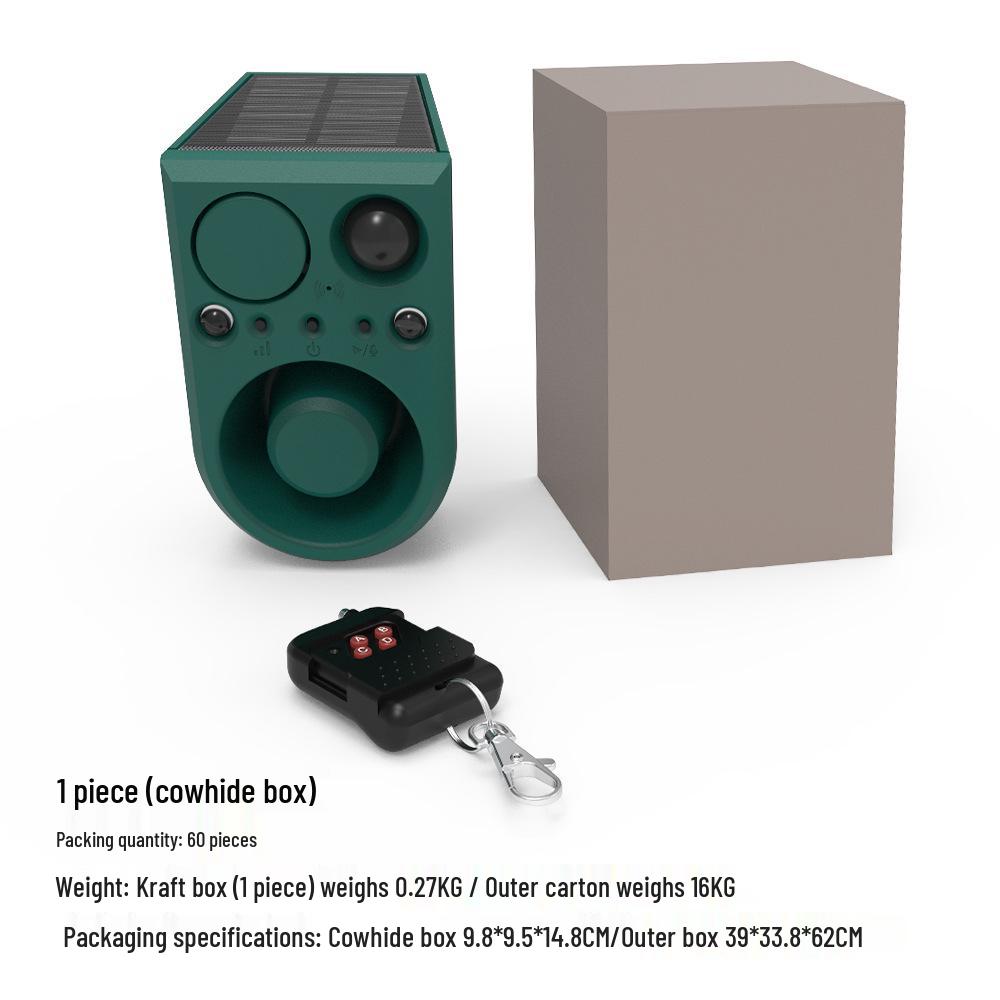 Solar-Powered Ultrasonic Animal Repellent with Infrared and Sound Alarm