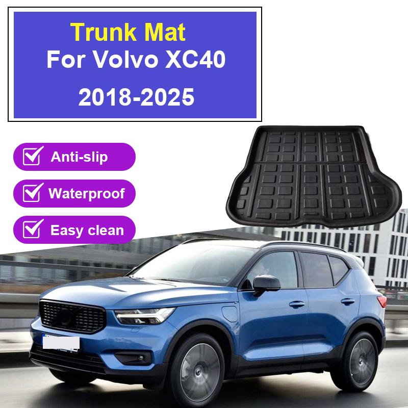 Car Rear Trunk Mat For Volvo XC40 2018 2019 2020 2021 2022 2025 Luggage Liner Tray Waterproof Protective Storage Pads Floor Pad
