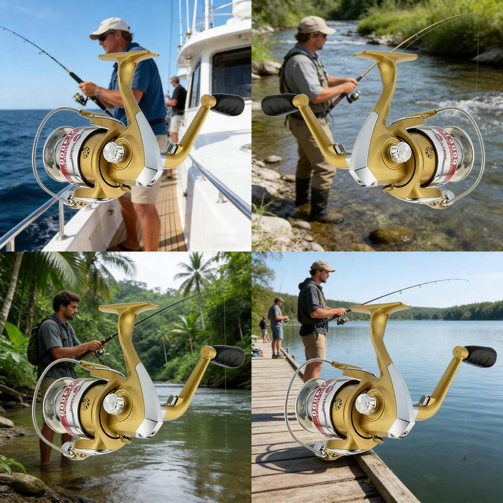 Yumoshi Highperformance Metal Fishing Reel With Steel Shaft And Gear For Deep Sea And Freshwater