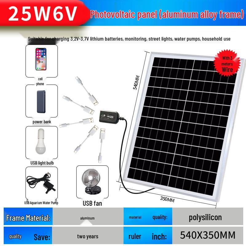 Brand New Monocrystalline Solar Panel 6V 12V 24V Home Power Generation System
