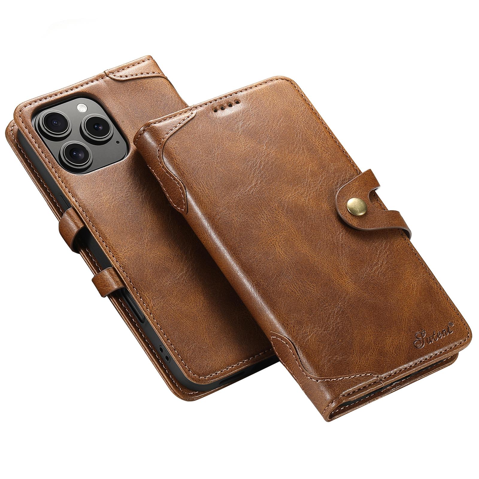 SUTENI Q03 Series for iPhone 16 Pro Case Wavy Texture PU Leather Phone Wallet Cover A