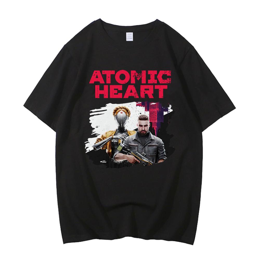 Atomic Heart USSR Game Twins Robot O Neck T Shirts Unisex Cotton High Quality EU Size Tshirt Unisex Streetwear Tshirt Male