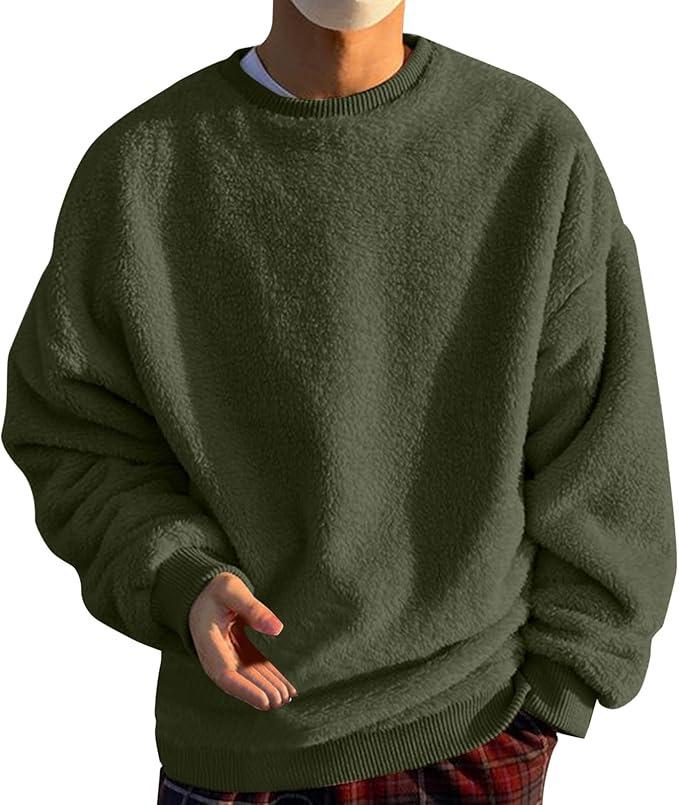 Men's Double-Sided Fleece Hoodie with Pocket and Long Sleeves