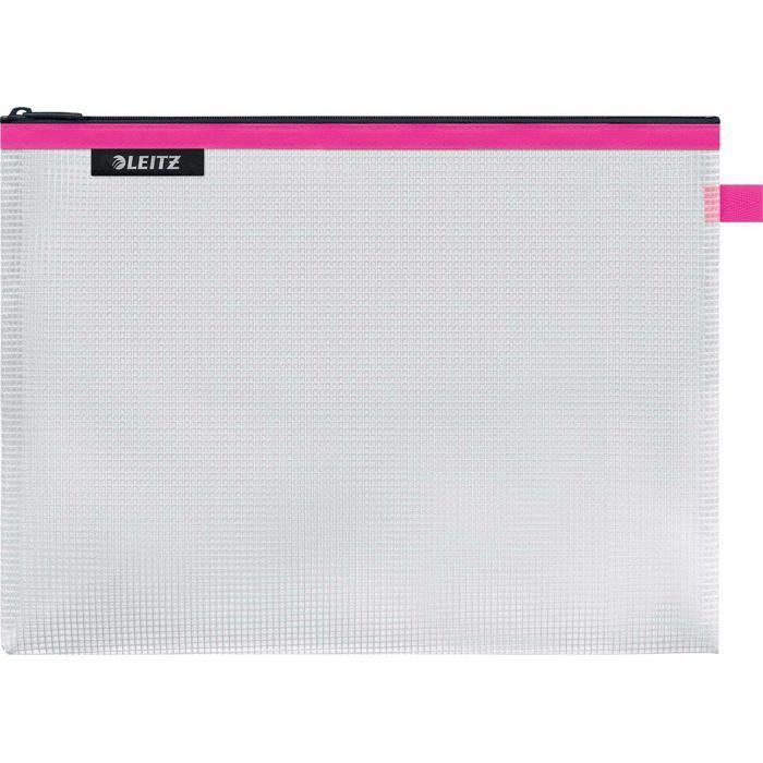Trousse de Voyage - Leitz - WOW - Résistant à l'Eau - Transparente - Grande A4 - Rose