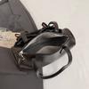 Commuter Vintage Underarm Bag Women's Bow Double Pocket Tote Bag Large Capacity Shoulder Bag