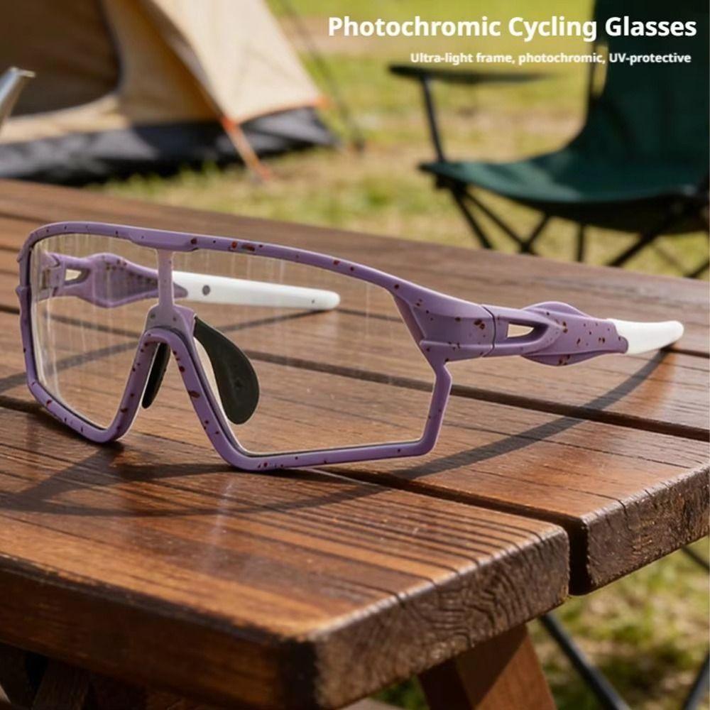 UV400 Photochrome Radsportbrille Hochgeklappt Sportsonnenbrille Photochrome Fahrradbrille Sommer