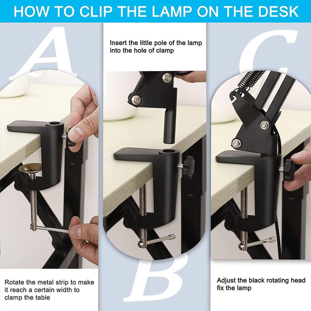 Foldable LED Magnifying Desk Lamp for Eye Protection, Reading, Nail Art, Tattoo, and Repair Work