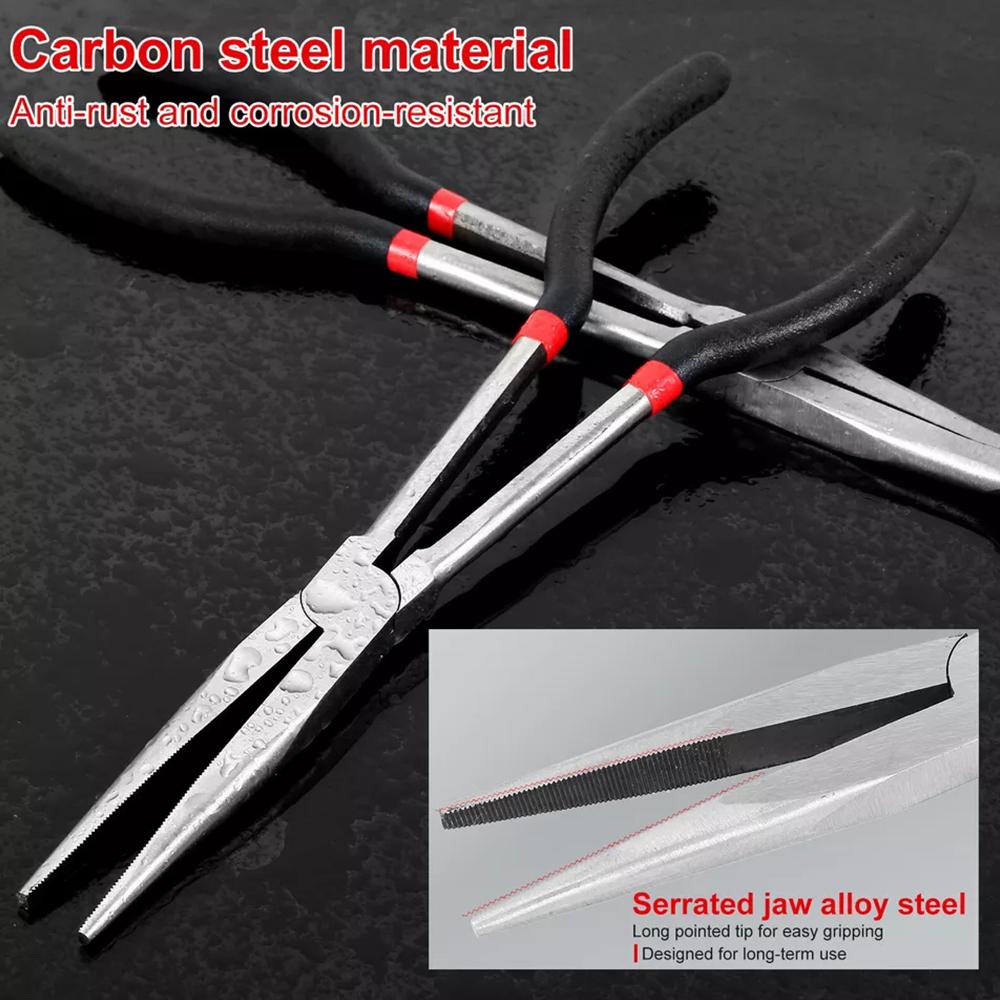 4Pcs Hose Gripper Plier Carbon Steel Long Reach Straight Spark Plug Removal Pliers Car Electrical Disconnect Plier Hose Clamp