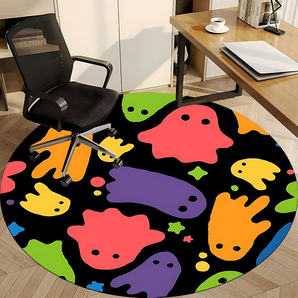 1pc Ghost Party Office Round Area Rug, Under Office Chairs Bedroom Living Room Home Decor, Room Deco