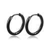Cross Black Stainless Steel Hoop Earrings - Versatile Hip Hop Style Ear Studs