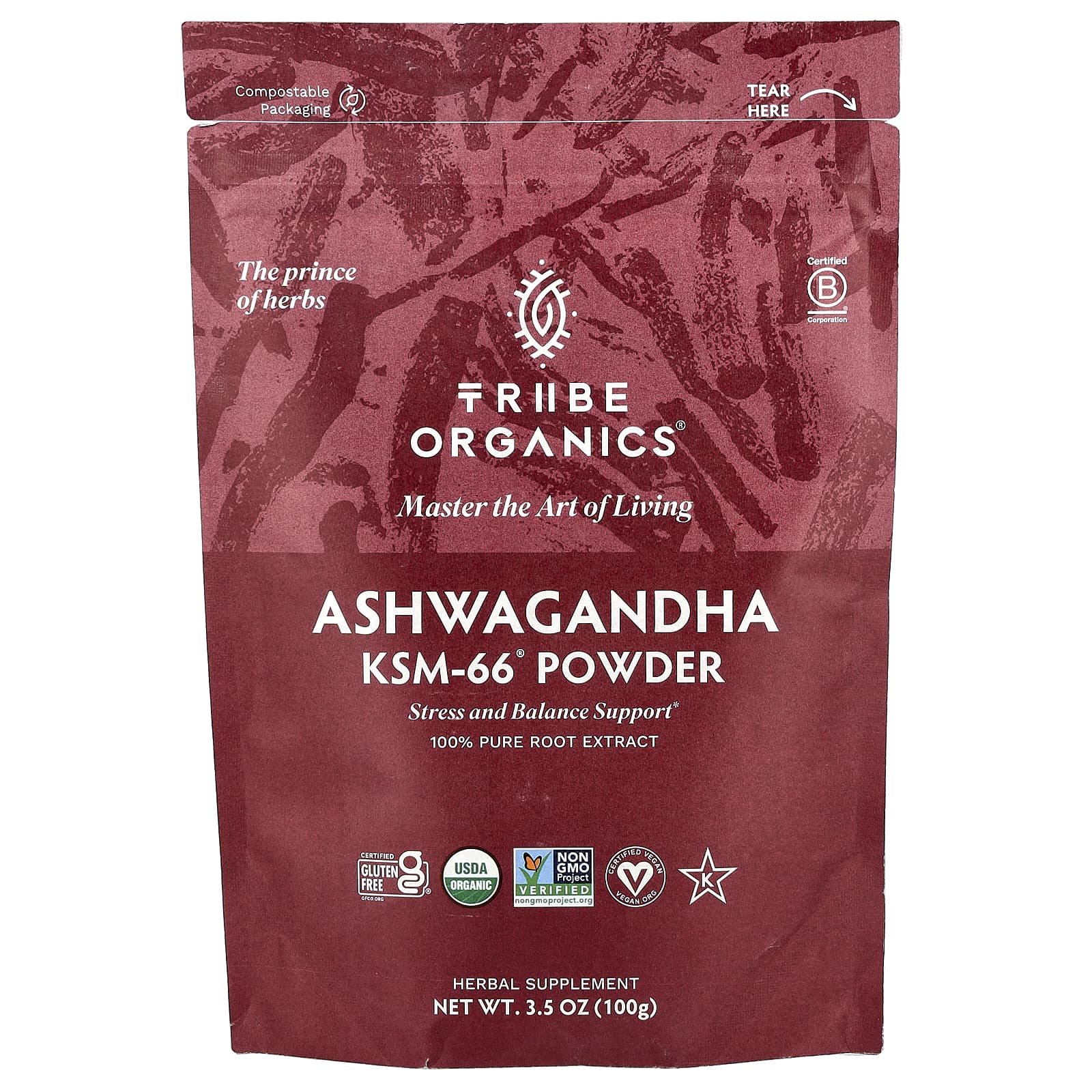 

Ashwagandha Ksm-66® Powder, 100G(3.5Oz)