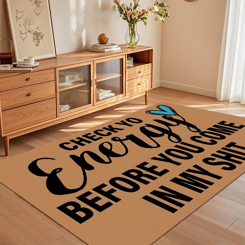 

Check Yo Energy Quote Area Rug Non Slip Soft Floor Carpet for Entryway Living Room Bedroom Dorm Home Decor 40X60cm