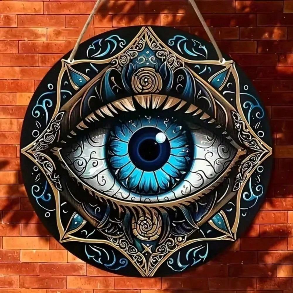 Vintage Bohemian Evil Eye Tin Sign Embossed Wall Decor Limited Edition