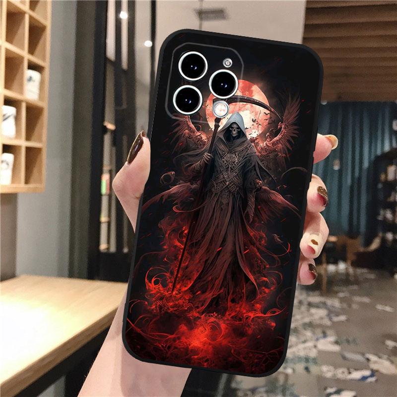 

Чехол для телефона Grim Reaper с черепом и скелетом для iphone 15 14 Pro Max 13 12 11 Pro Max XSMax XR 12 13 mini 14 Plus iPhone 11