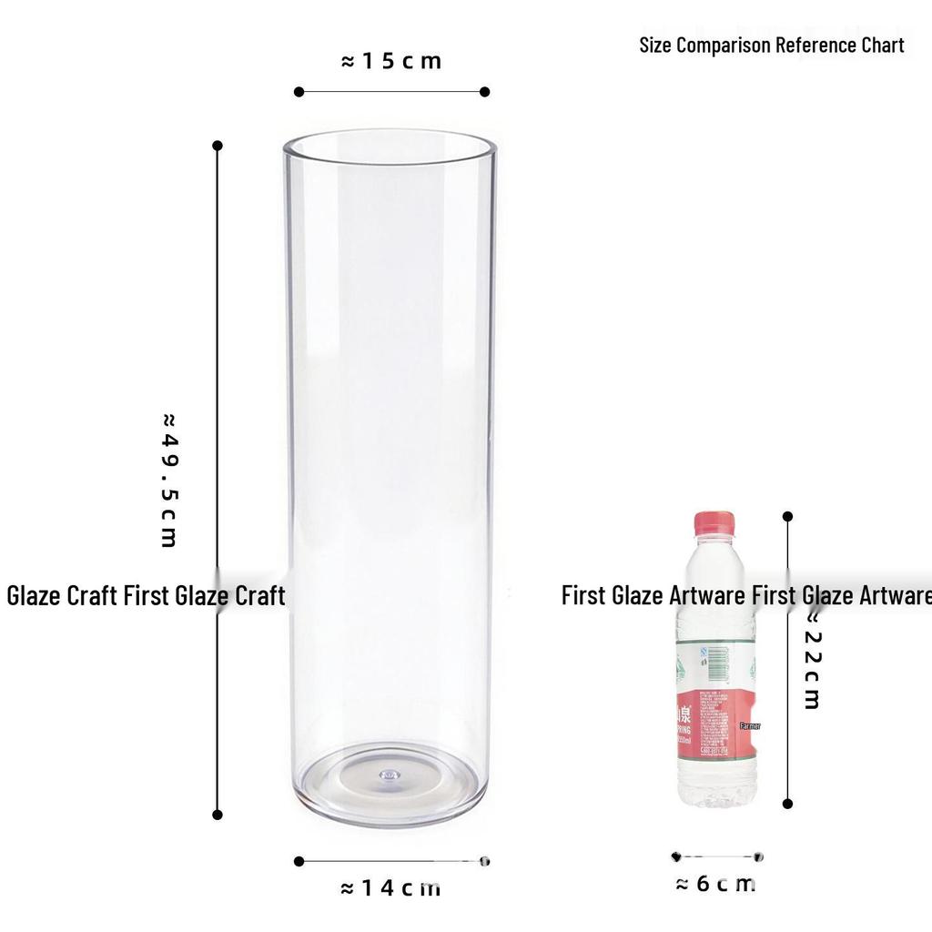 Large Transparent Anti-Drop Flower Vase for Lucky Bamboo - Plastic Imitation Glass Hydroponic Container