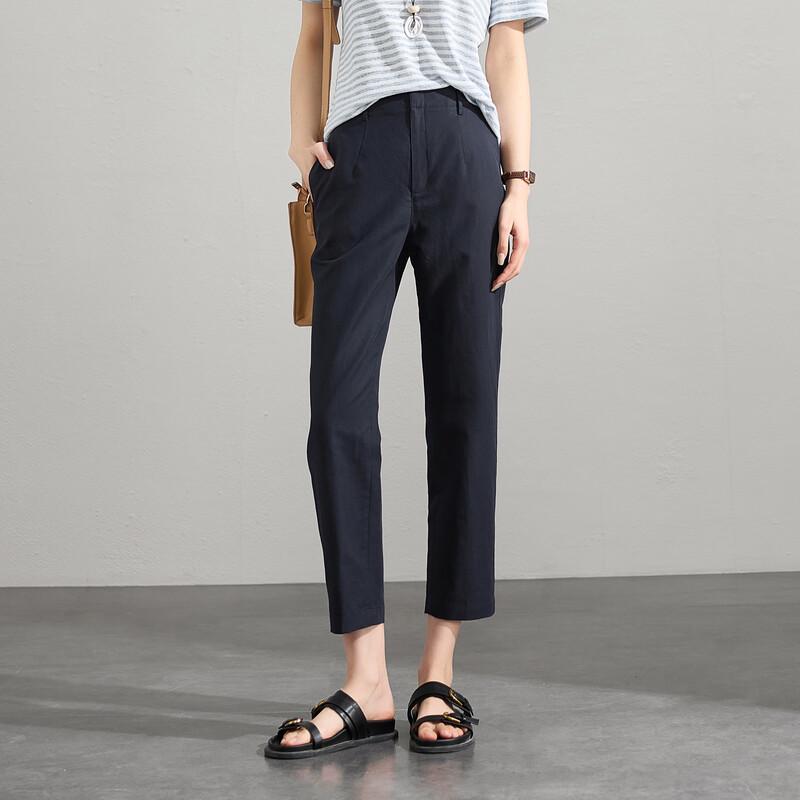 Women's High-Waisted Tapered Cropped Casual Pants